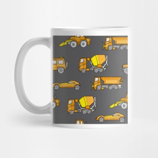 Vehicles orange on gray Mug